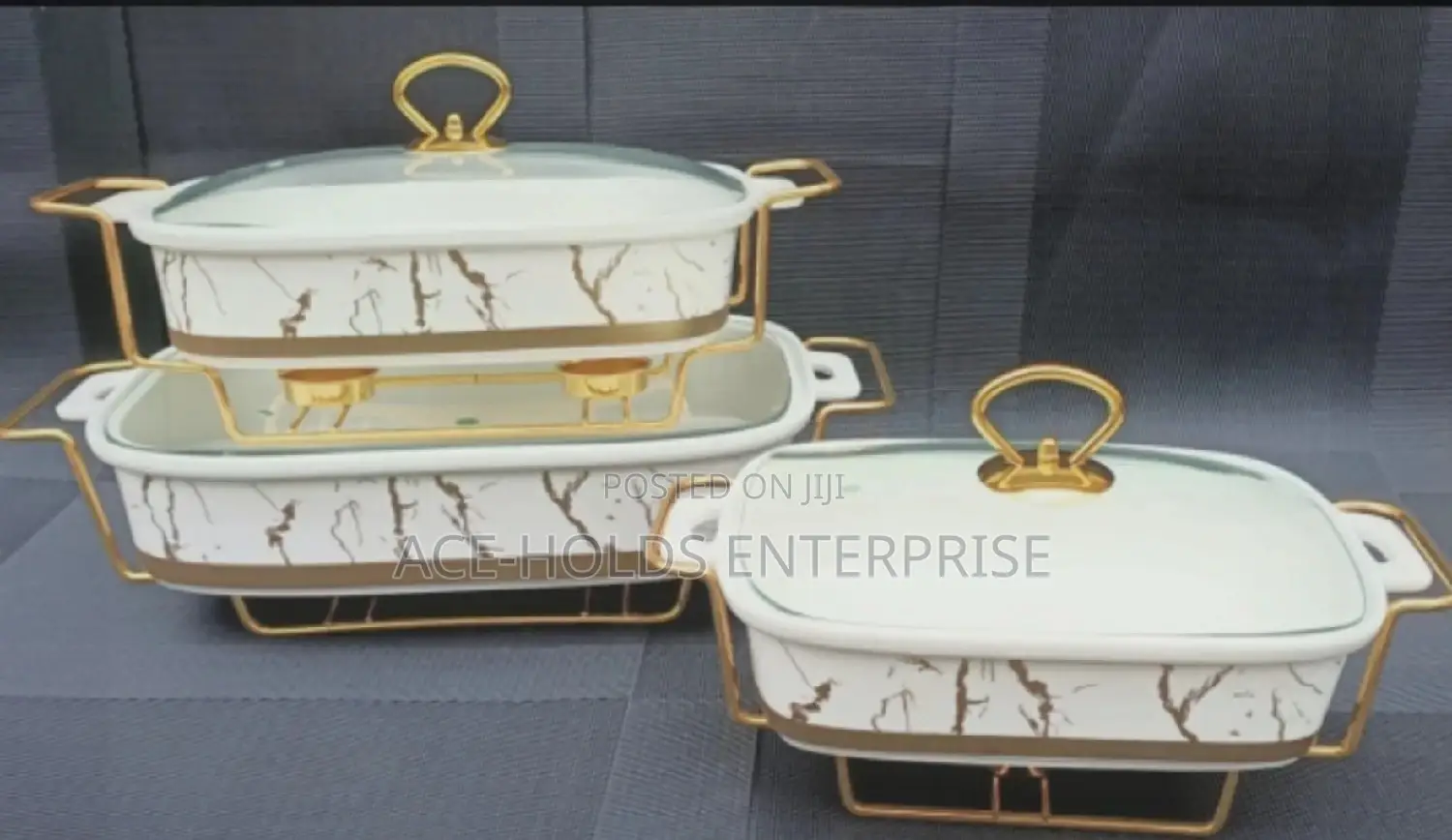 *Set of 3 Ceramic Chaffing Dishes