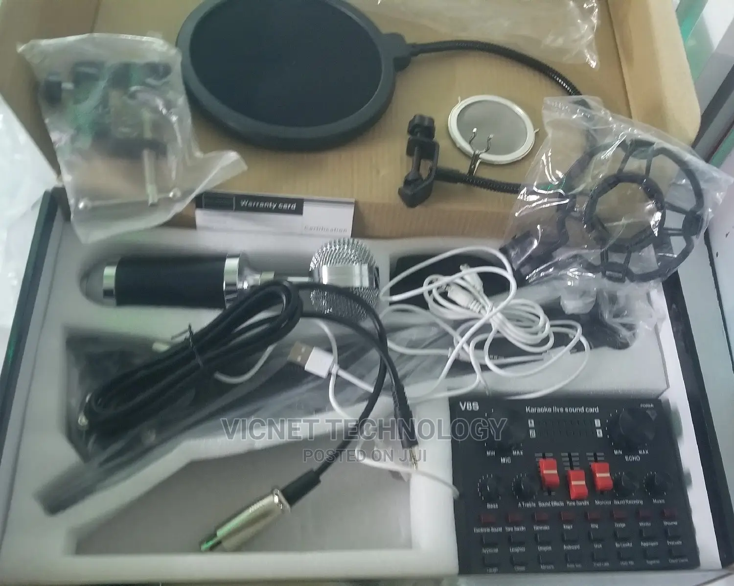 Proffesional Codenser Microphone and Singing Live Sound Card