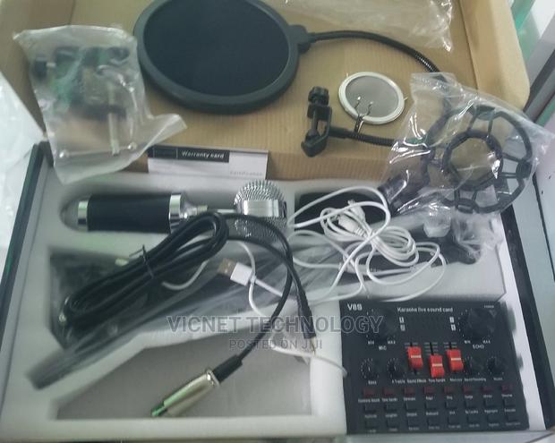 Proffesional Codenser Microphone and Singing Live Sound Card - main view