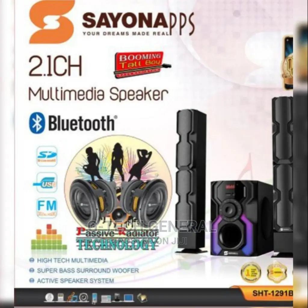 Sayona 2.1ch Multimedia Speaker 1291 Tall Boy