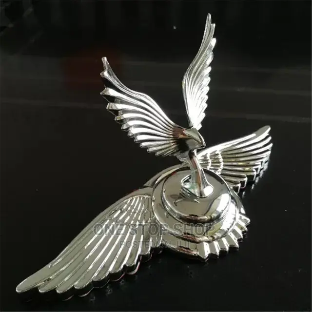 1pc Chrome Flying Wing Eagle Stand Front Bonnet Hood