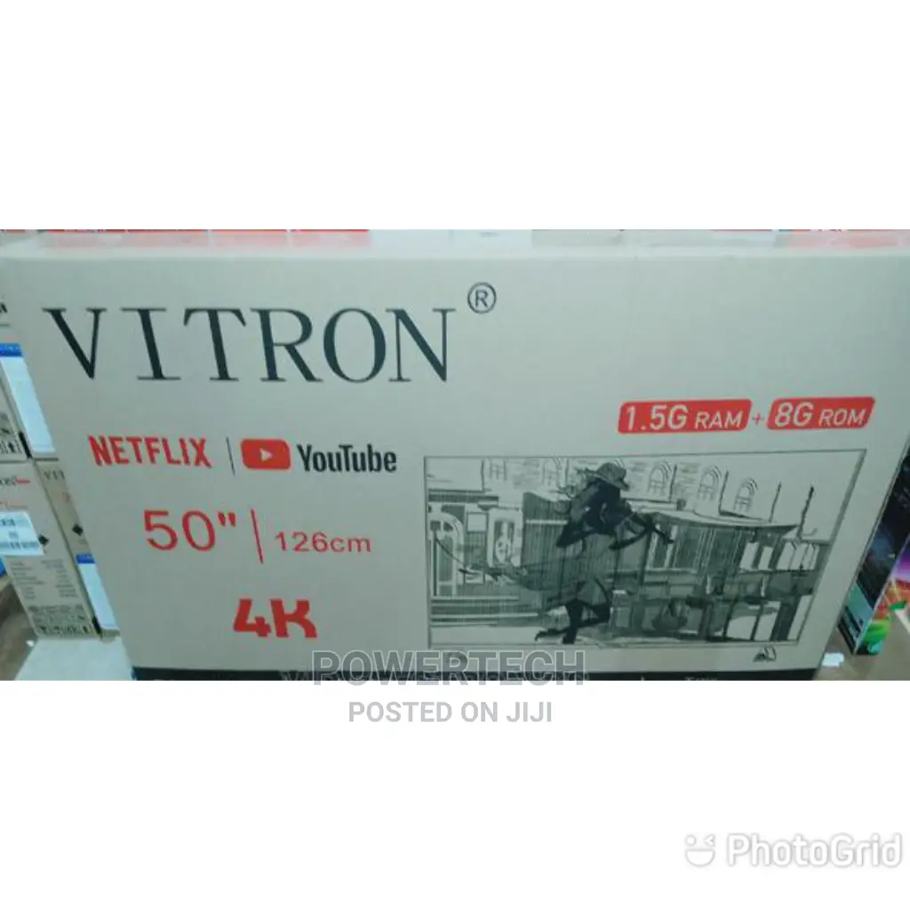 Vitron 50 Inches Smart Android 4K Tv 1.5gb Ram + 8gb Rom