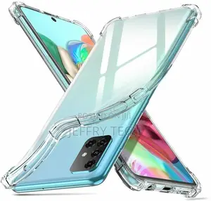 Samsung Galaxy A71 Case Clear Gel Cover Tempered Glass Scr
