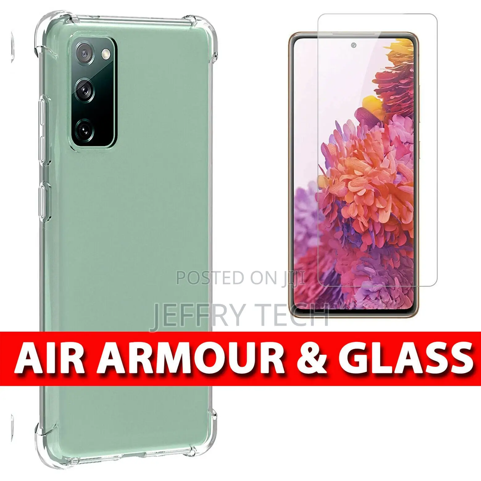 Samsung Galaxy S20 FE Case Clear Gel Cover Tempered Glass