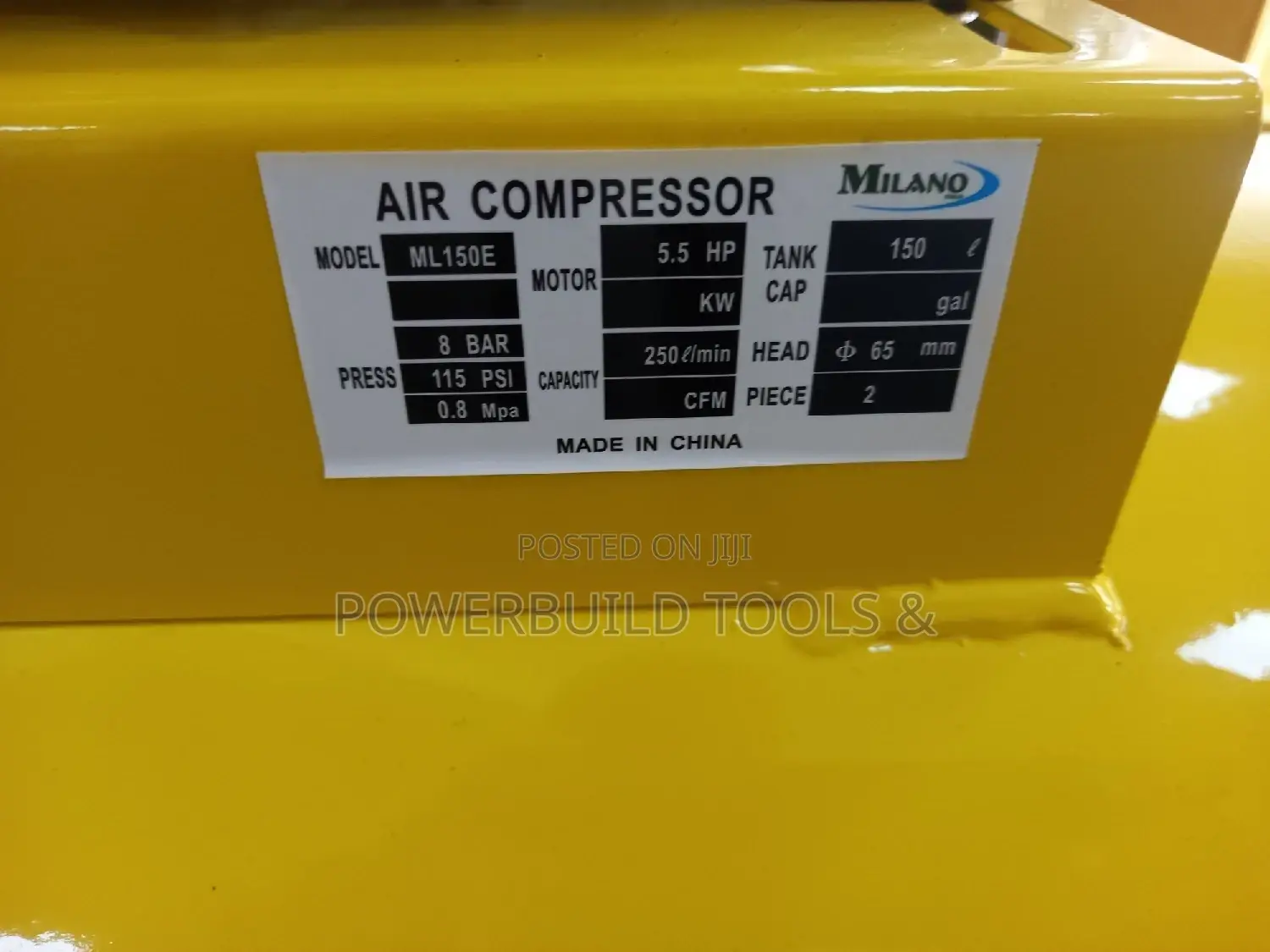 Milano Italia 150l Air Compressor Petrol Powered 8hp