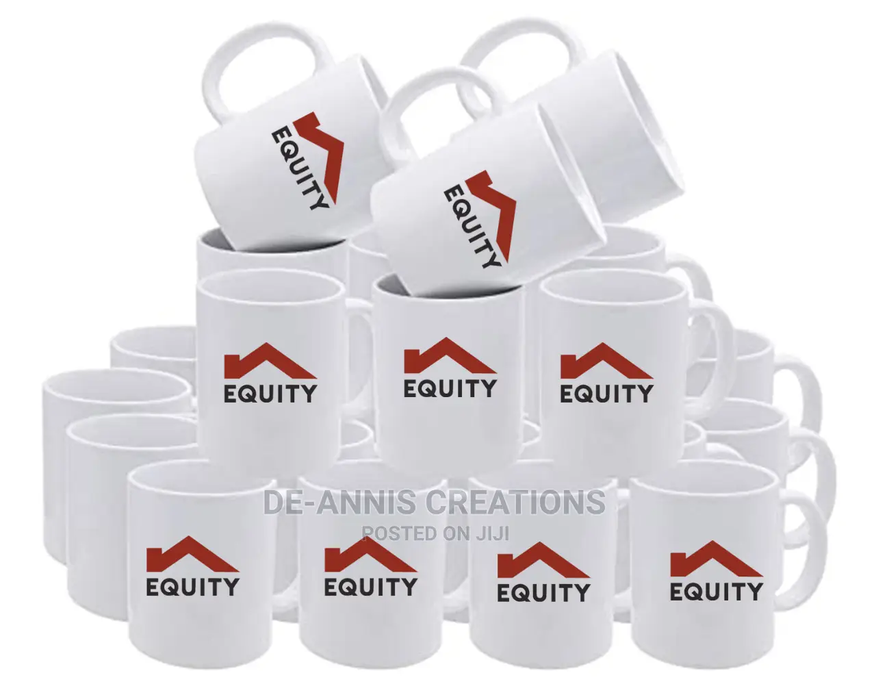 350ml White Mugs Branded