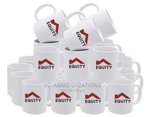 350ml White Mugs Branded
