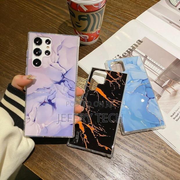Marble Soft TPU Phone Back Cover for Samsung Galaxy S22 Ultr