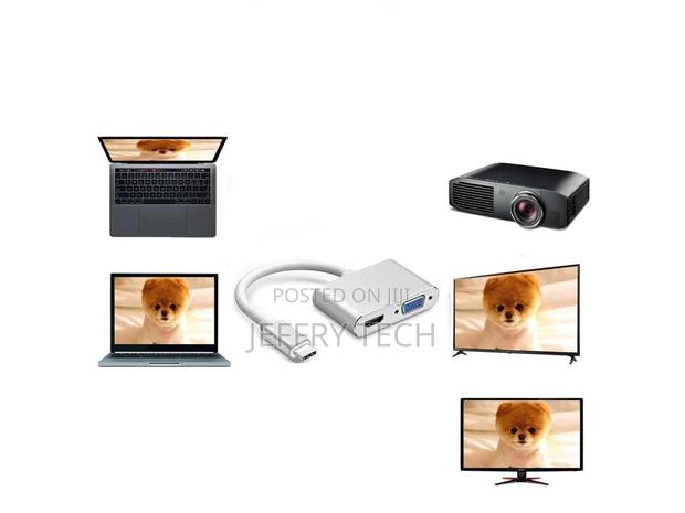 Type-C 2-In-1 Cable Type C to Hdmi Cables Vga 4K * 2K Usb 3. - thumbnail 3