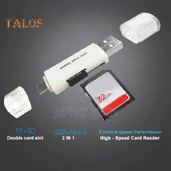 2 in 1 USB 2.0 Phone OTG Dual TF SD Card Reader Adapter For