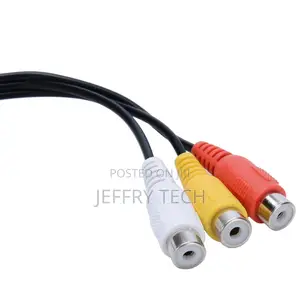 3.5mm Mini Aux Male Stereo Right to 3 RCA Female Audio Video