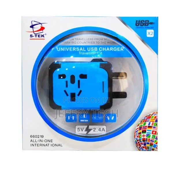 Stek Universal Adaptor With USB Charger Travelling Kit