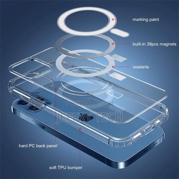 Clear Magnetic Case for iPhone 12 Pro Max Compatible With Ma - thumbnail 2