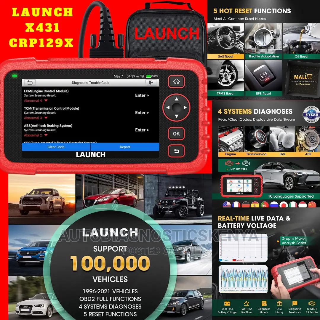 Launch X431 OBD 2 Car Diagnosis Machine CRP129X Scanner in Nairobi