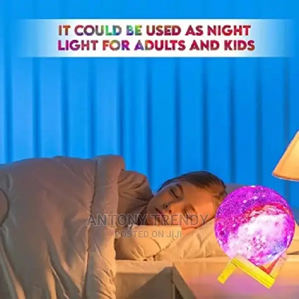 Moon Light With Wood Stand, Remote Touch Control .