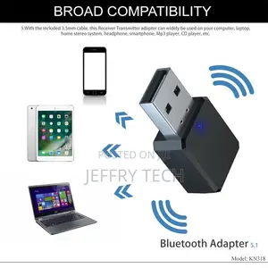 KN318 Bluetooth 5.1 Audio Receiver Dual Output AUX USB Stere
