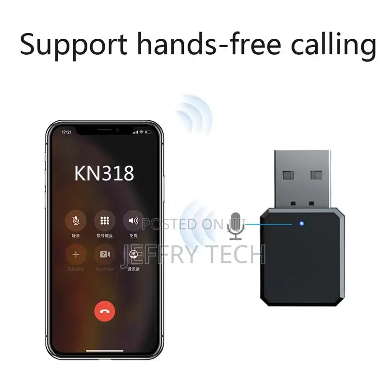 KN318 Bluetooth 5.1 Audio Receiver Dual Output AUX USB Stere