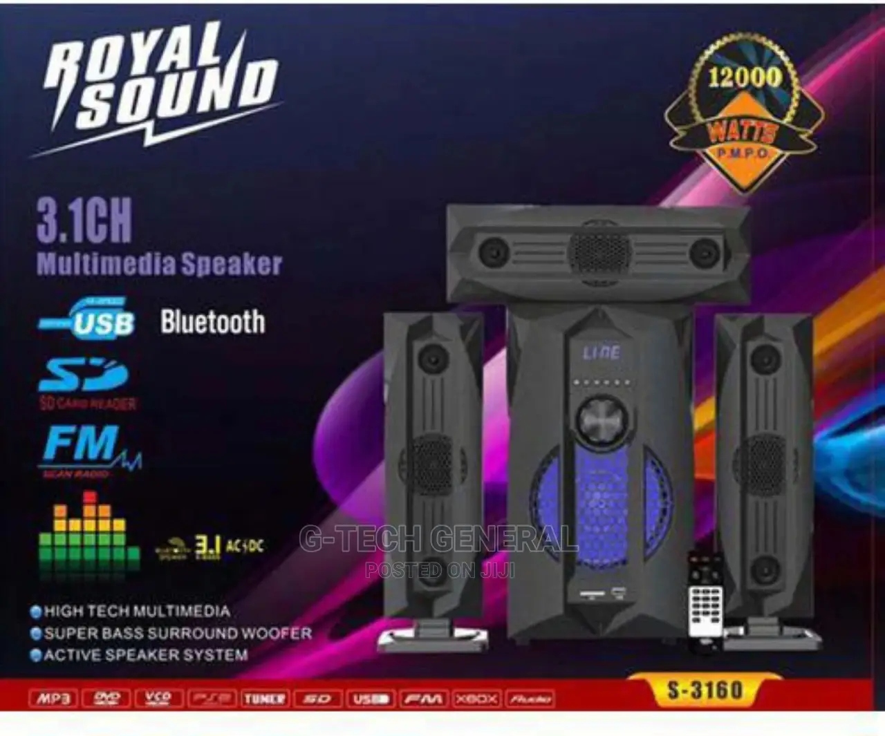 Royal Sound 3.1 HI-FI Multimedia Speaker System- Black