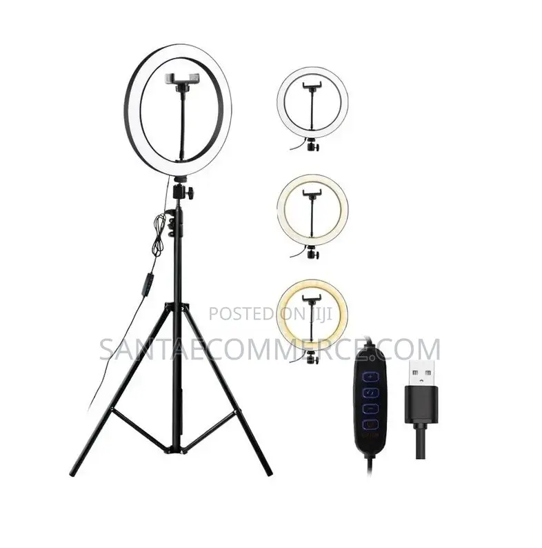 2 Meters Tripod Stand With Ring Light and Mobile Phone Holde