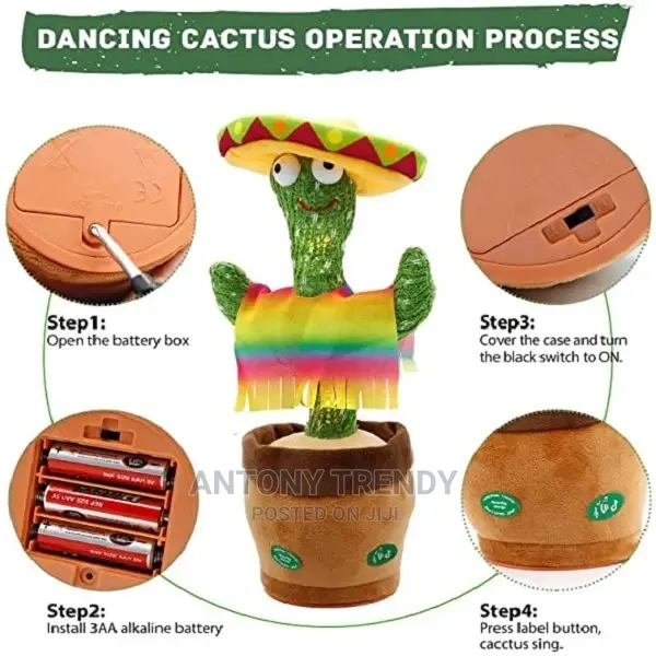 Dancing Cactus Plush Babies Talking Repeating Home Decor
