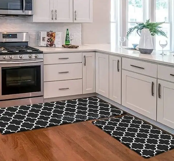 Black and White Kitchen Mat