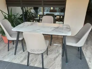4 Seater Marble Top Dining Table