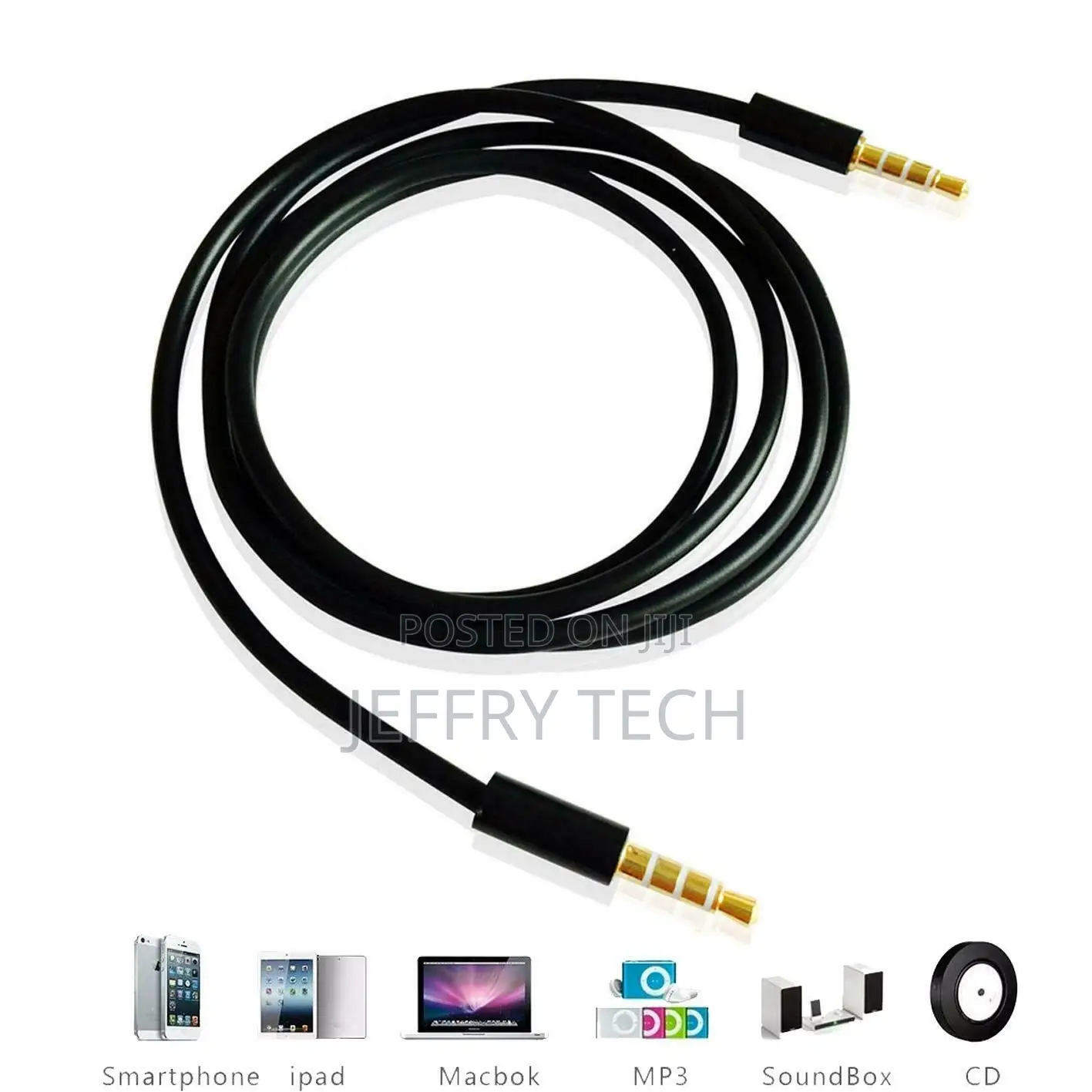 Stereo Cable AUX Jack Auxiliary Car Lead Male Audio Gold Pla