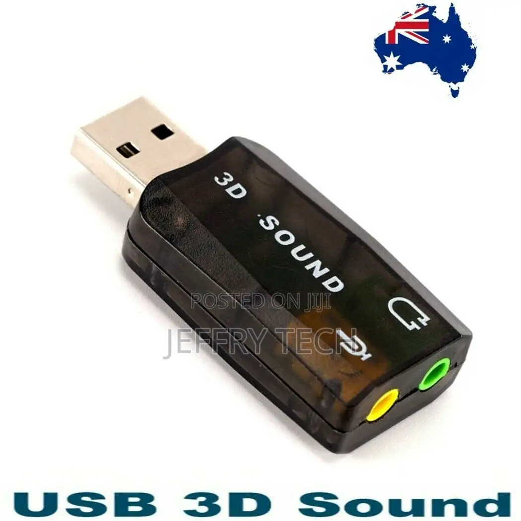NEW USB 2.0 to 3.5mm Mic Headphone Jack Stereo Headset 3D So
