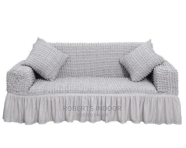 5 Sitter Light Grey Turkish Elastic Sofa Cover