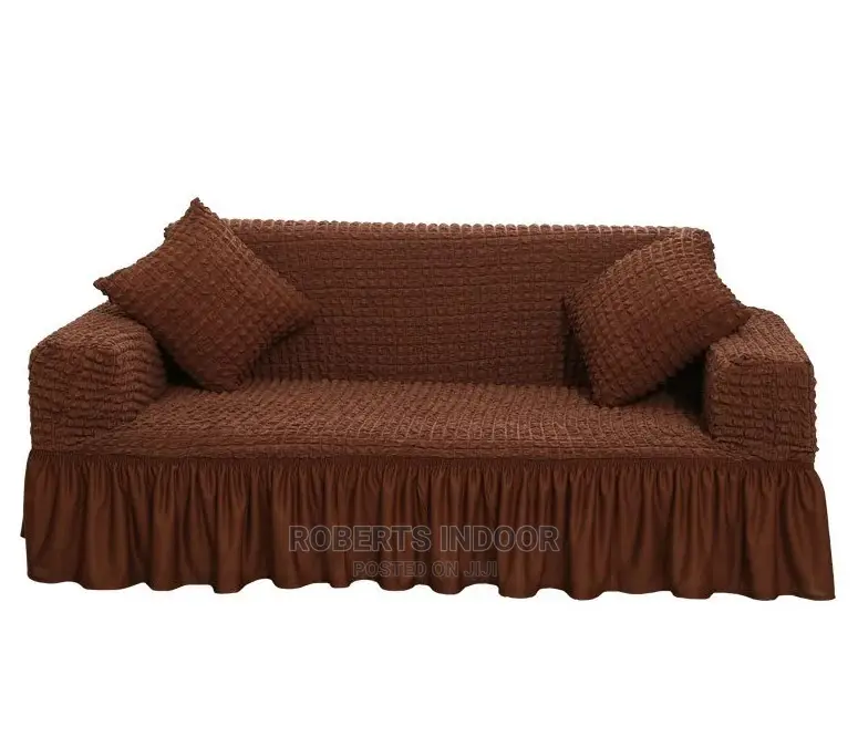 7 Sitter Brown Turkish Elastic Sofa Cover