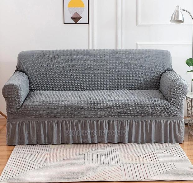 Dark Grey 5 Sitter Turkish Elastic Sofa Cover - main view