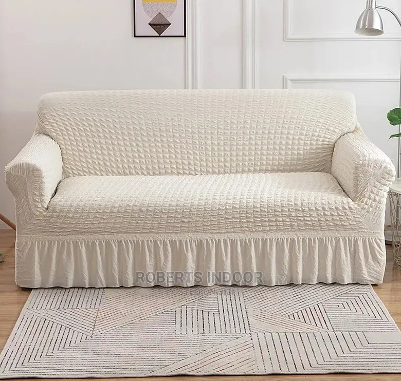 Cream White Turkish Elastic Sofa Cover