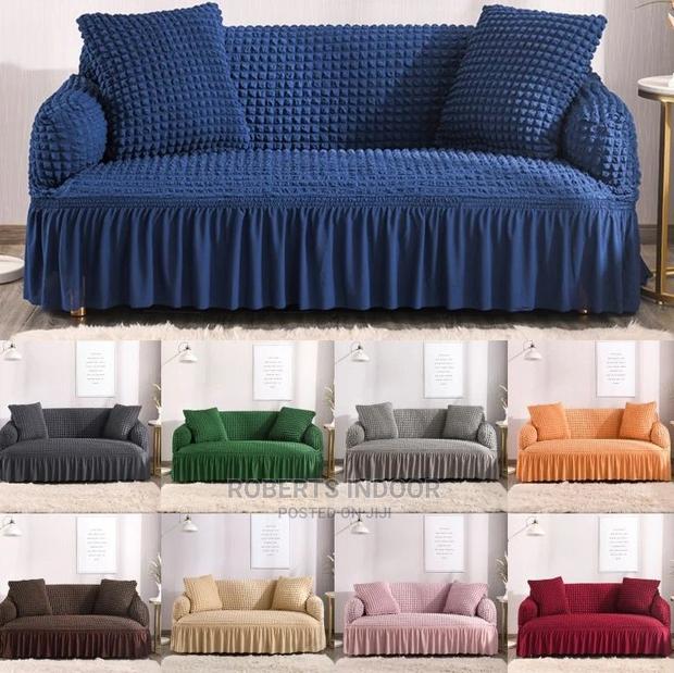 Navy Blue Turkish Elastic Sofa Cover - main view