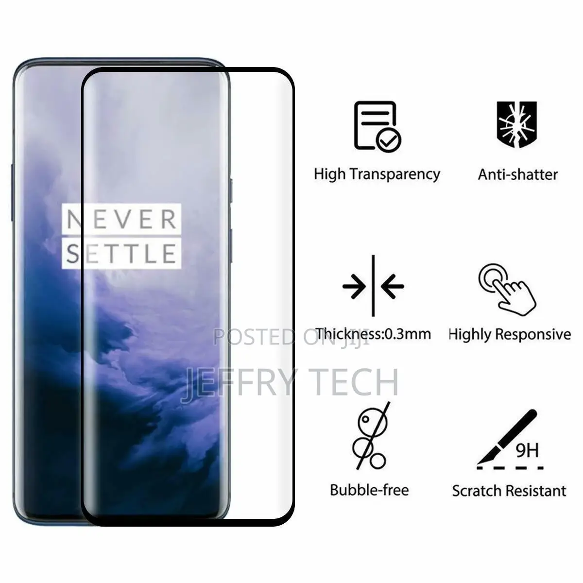 Oneplus 7 Pro Tempered Glass Screen Protector Full Coverage