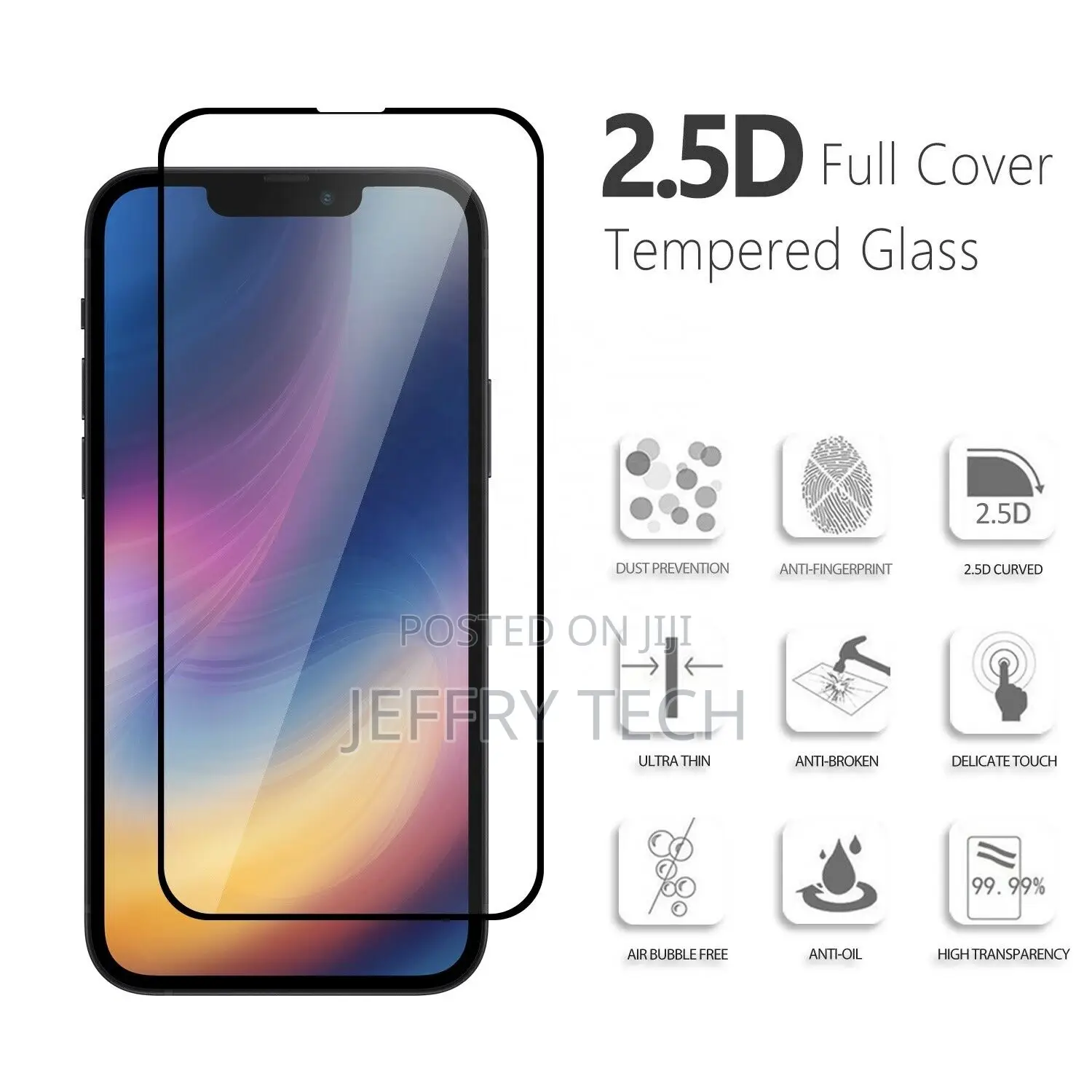 Tempered Glass Screen Protector 3D for iPhone 13 12 Mini 11