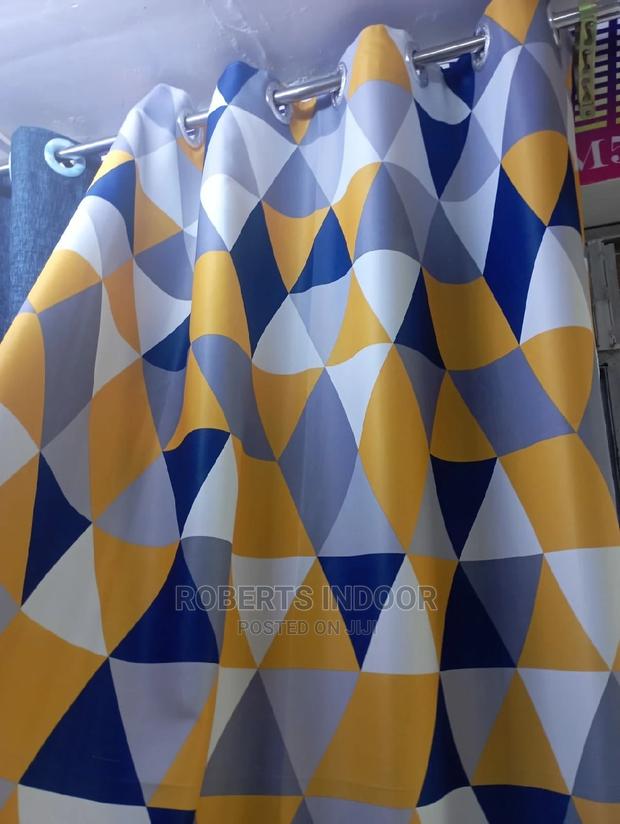 Printed Blue House Curtain - main view