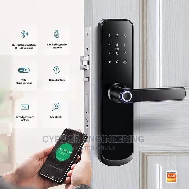 Smart Door Lock With Fingerprint and Passwords - main view