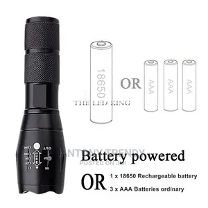 XMLT6 Led Flashlighttactical Flashlight Zoomable Waterproof.