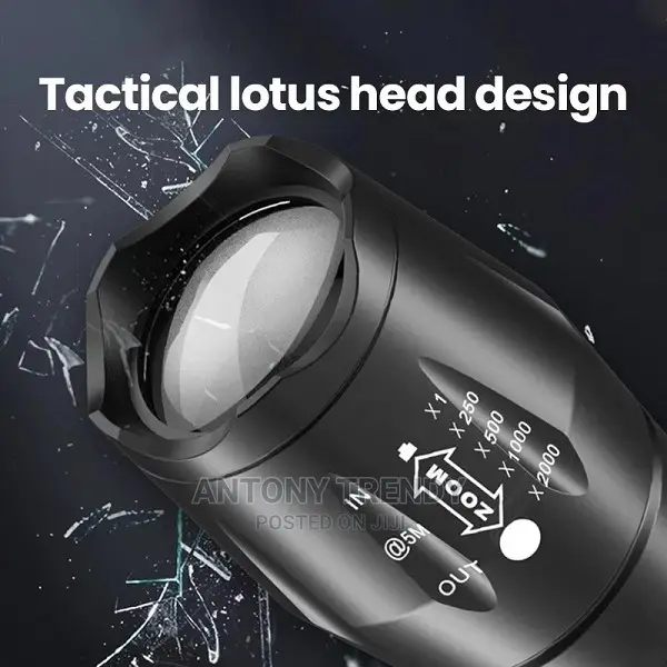 XML T6 Warm Flash Waterproof LED Torch for Camping Lantern.
