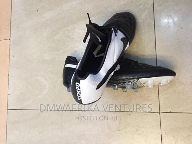 Black White Tiempo Nike Boots - main view