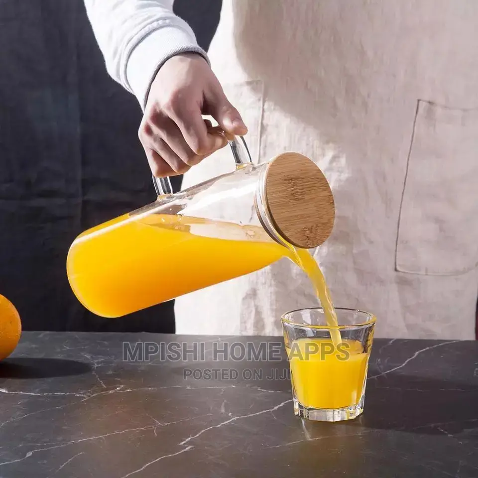 Glass Water Jug With Bamboo Lid