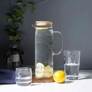 Glass Water Jug With Bamboo Lid