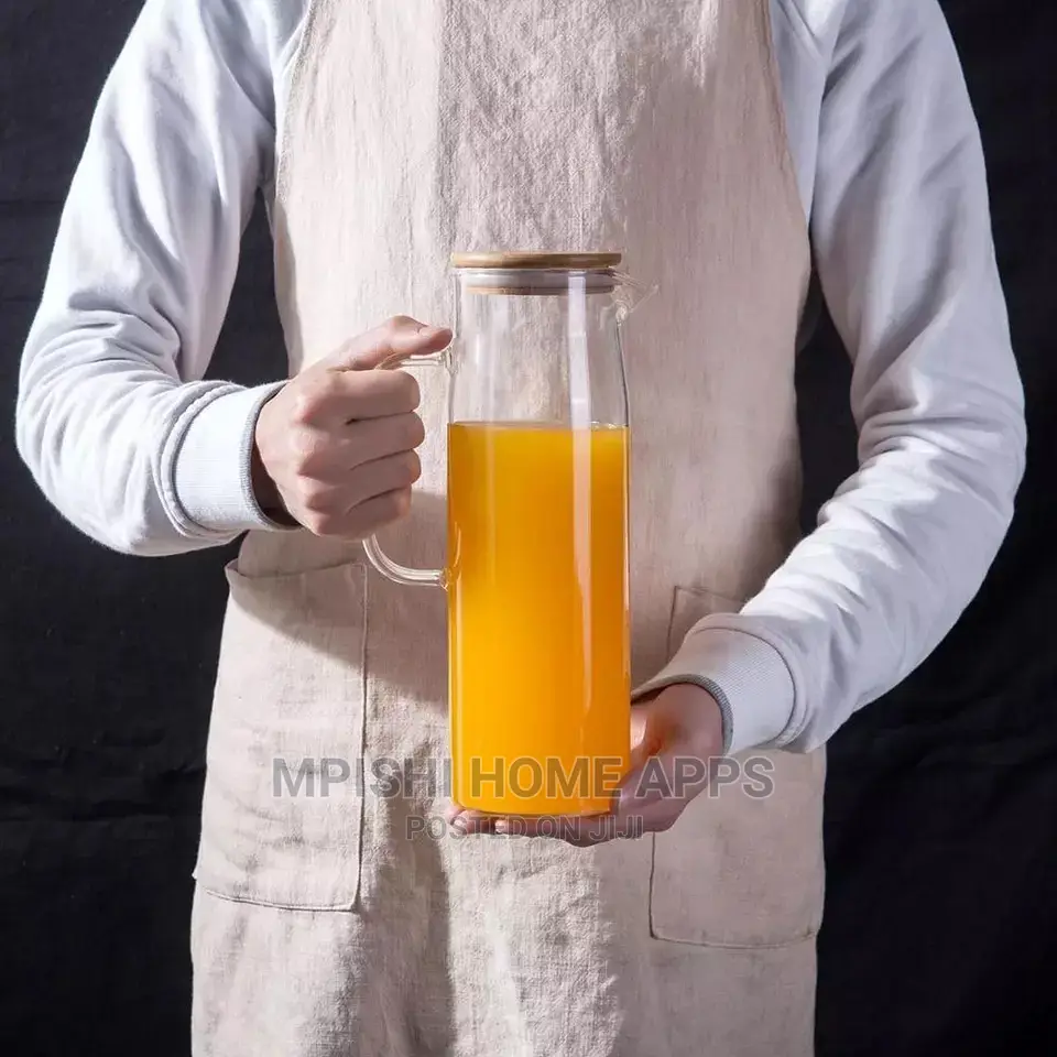 Glass Water Jug With Bamboo Lid