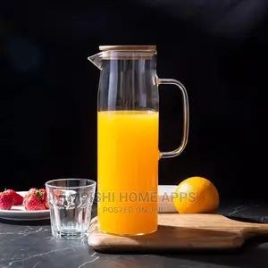 Glass Water Jug With Bamboo Lid