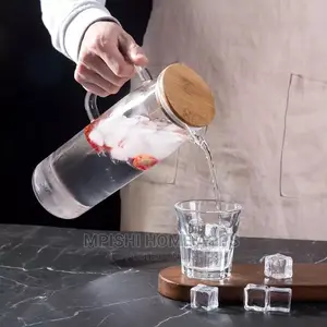 Glass Water Jug With Bamboo Lid