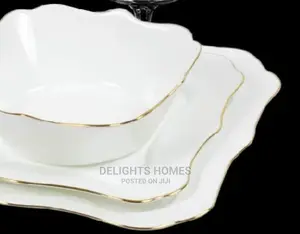26pc Bestway Opal Dinner Set With Gold Rim