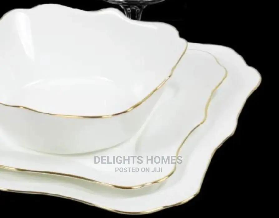 26pc Bestway Opal Dinner Set With Gold Rim