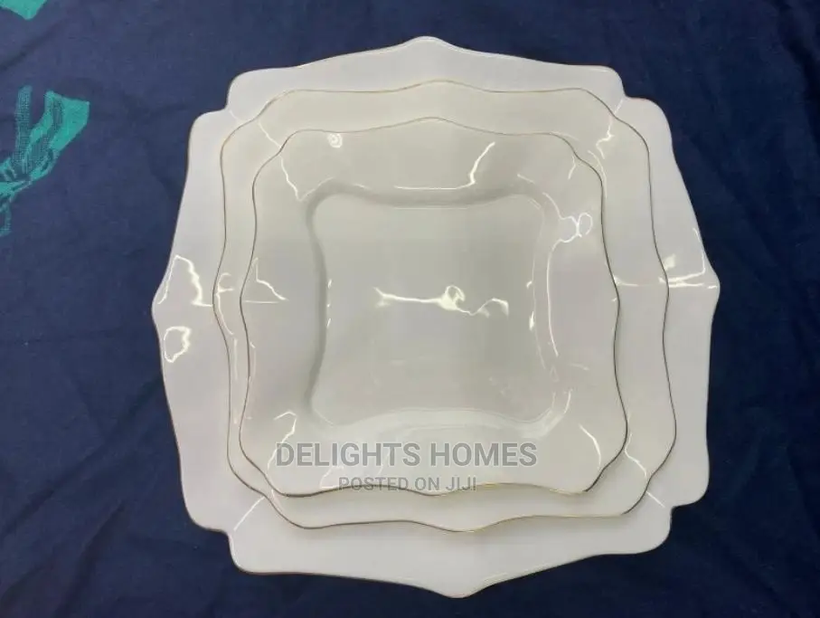 26pc Bestway Opal Dinner Set With Gold Rim