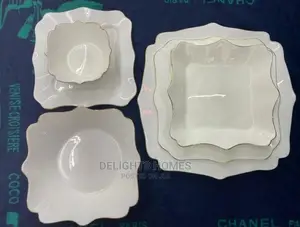 26pc Bestway Opal Dinner Set With Gold Rim