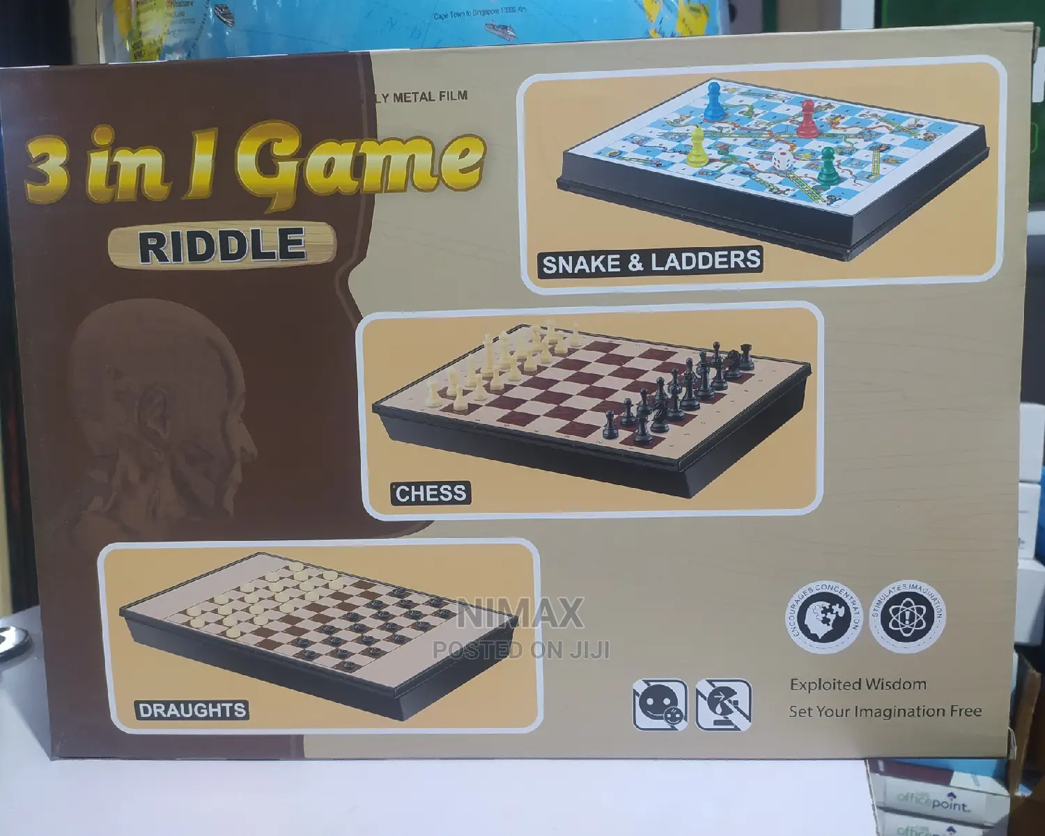 Draugh/ Chess / Snake Ladder 3in 1